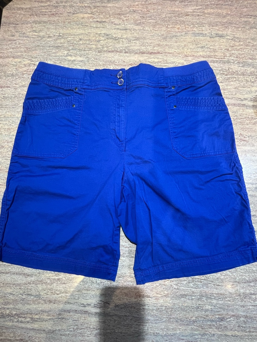 Karen Scott Royal Blue Pull-On Bermuda Shorts 16 EUC